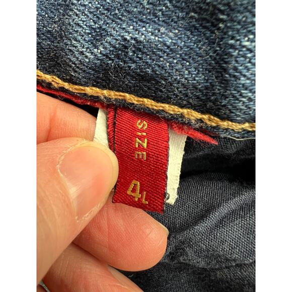 Vtg Express Boot Leg Jeans Womens 4 Long Blue Denim Low Rise Y2K 90s Retro - Picture 13 of 16